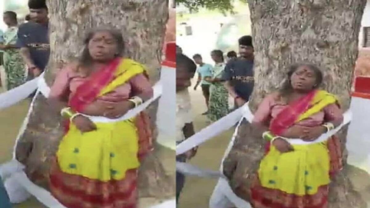 చేతబడి చేస్తోందంటూ 60 ఏళ్ల వృద్ధురాలిపై దాడి.. చెట్టుకు కట్టేసి చితకబాదిన గ్రామస్తులు (వీడియో చూడండి)