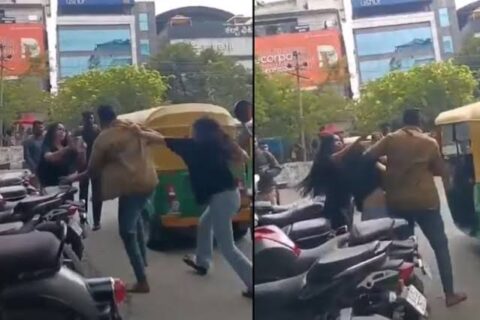బెంగళూరులో నడిరోడ్డుపై హైడ్రామా.. దారుణంగా కొట్టుకున్న ఆటో డైవర్, యువతులు