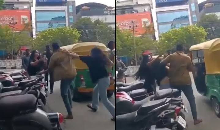బెంగళూరులో నడిరోడ్డుపై హైడ్రామా.. దారుణంగా కొట్టుకున్న ఆటో డైవర్, యువతులు